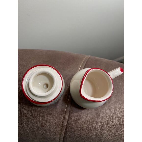 Royal Seasons Christmas Snowman Stoneware Creamer and Sugar bowl with lid. - Picture 5 of 8